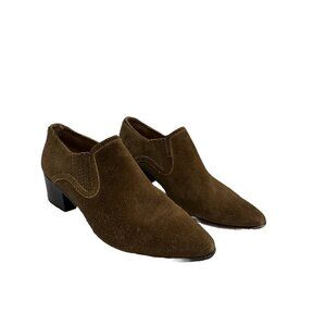 Frye Eleanor Western Shooties Women 8.5 Suede Leather Brown Booties